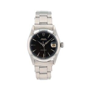 Rolex Oyster Perpetual 6466 31mm Black Index Dial Smooth Bezel  Band
